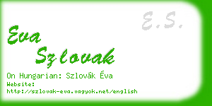 eva szlovak business card