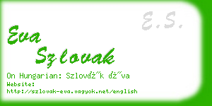 eva szlovak business card
